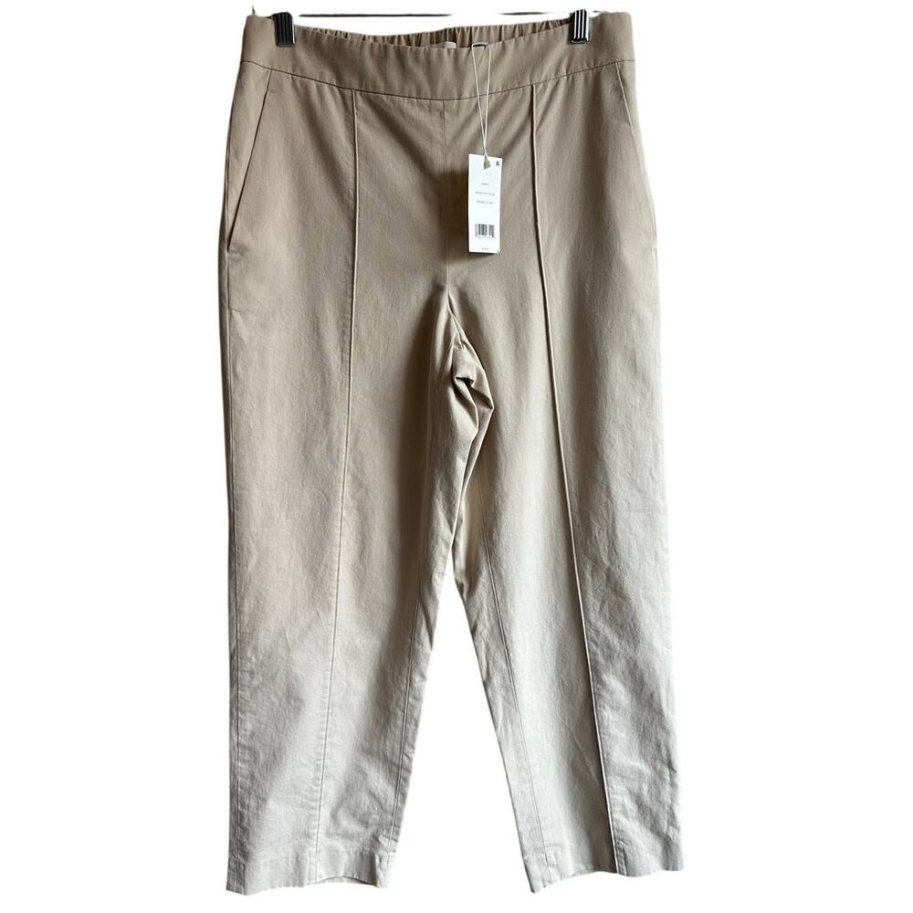 Vince Tapered Pull On Ankle Length Cotton Pant Tan Khaki NEW M